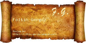 Foltin Gergő névjegykártya